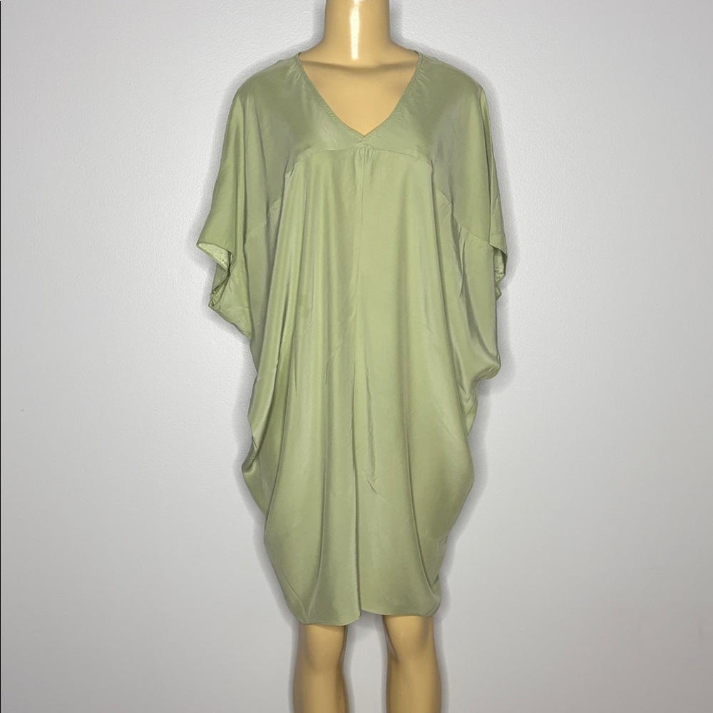 Hatch Light Green V-Neck Maternity Tunic Dress One Size